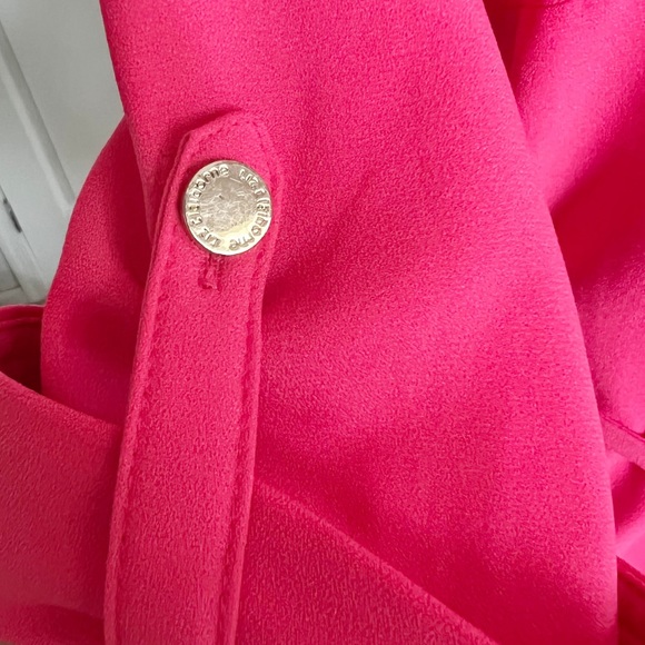 Liz Claiborne Coral Knee Length 3/4 Sleeve Belted Stretch Shirt Dress Women’s 6 - Picture 9 of 11